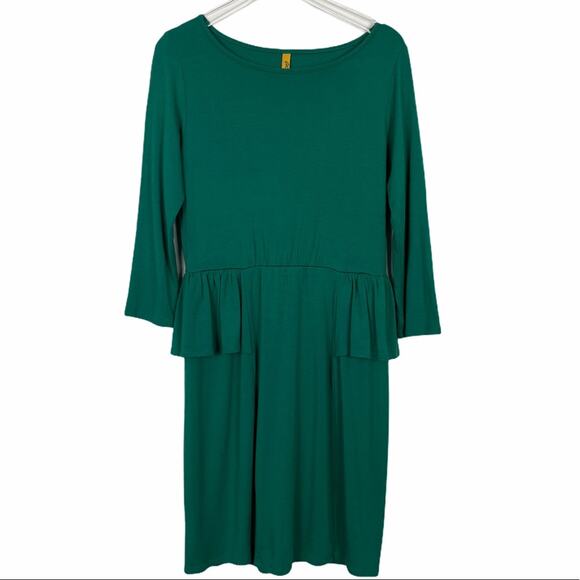 RACHEL PALLY Modal Peplum Midi Dress Green Women's Small - Picture 1 of 9